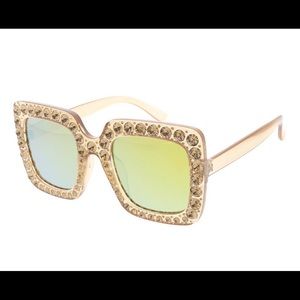 Large Framed Sunglasses with Rhinestones NWT